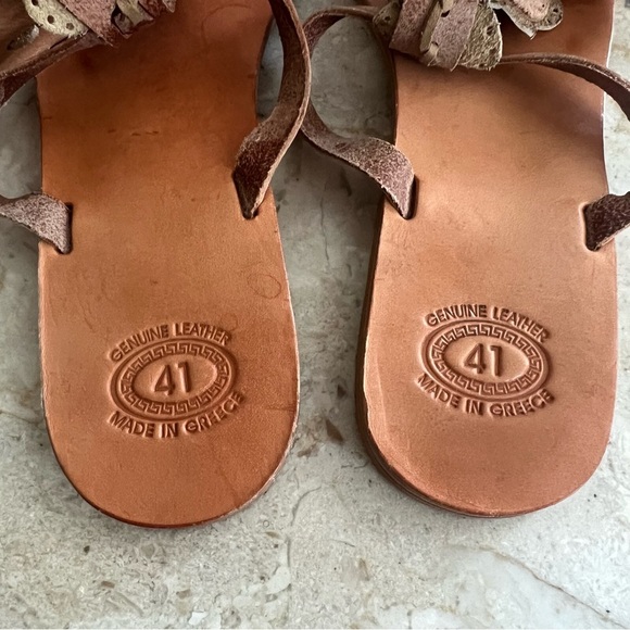 Gladiador Sandals Handmade in Greece Genuine Leather Size 41 - Picture 3 of 12